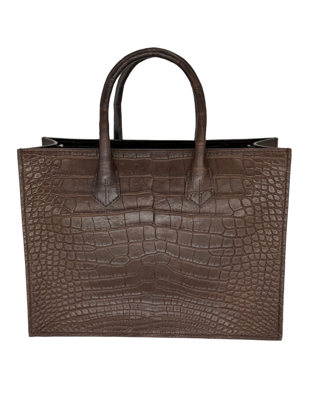 Alligator Market Tote - Chocolate Brown
