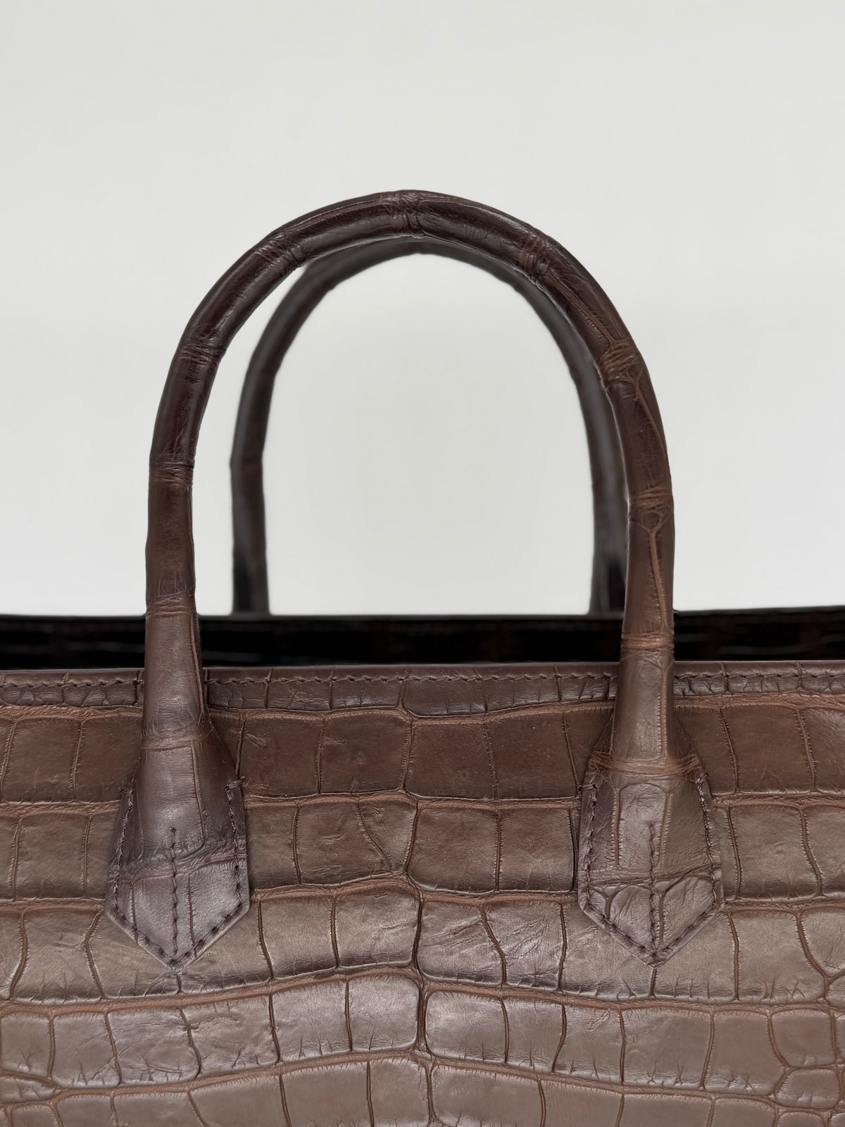 Alligator Market Tote - Chocolate Brown