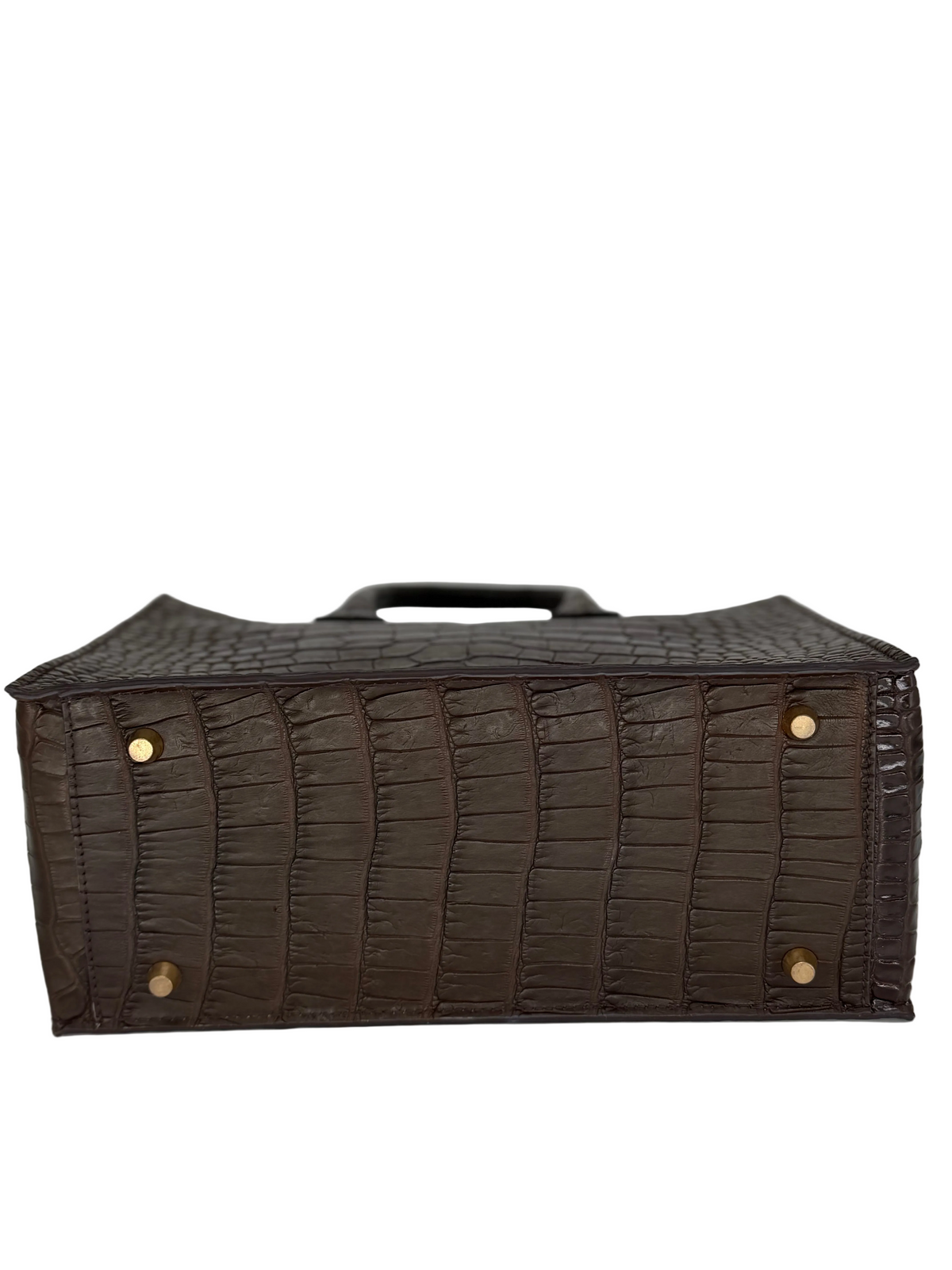 Alligator Market Tote - Chocolate Brown