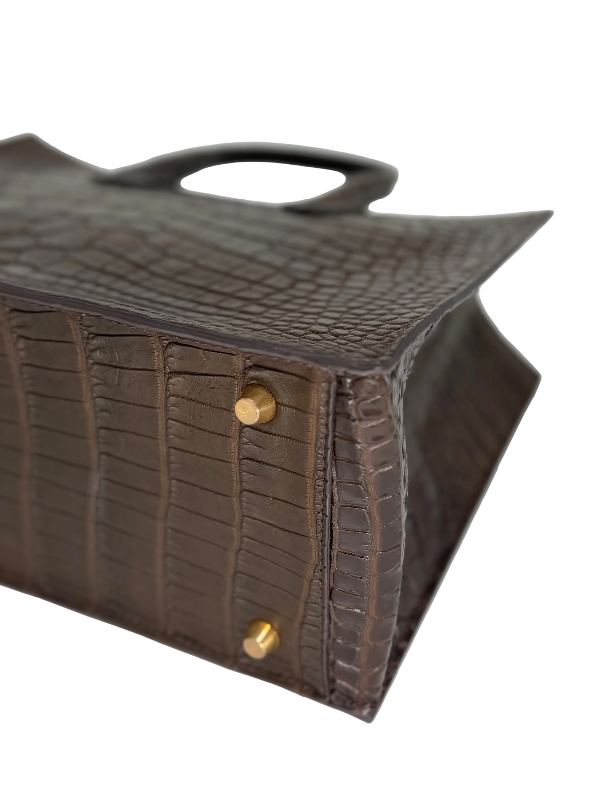 Alligator Market Tote - Chocolate Brown