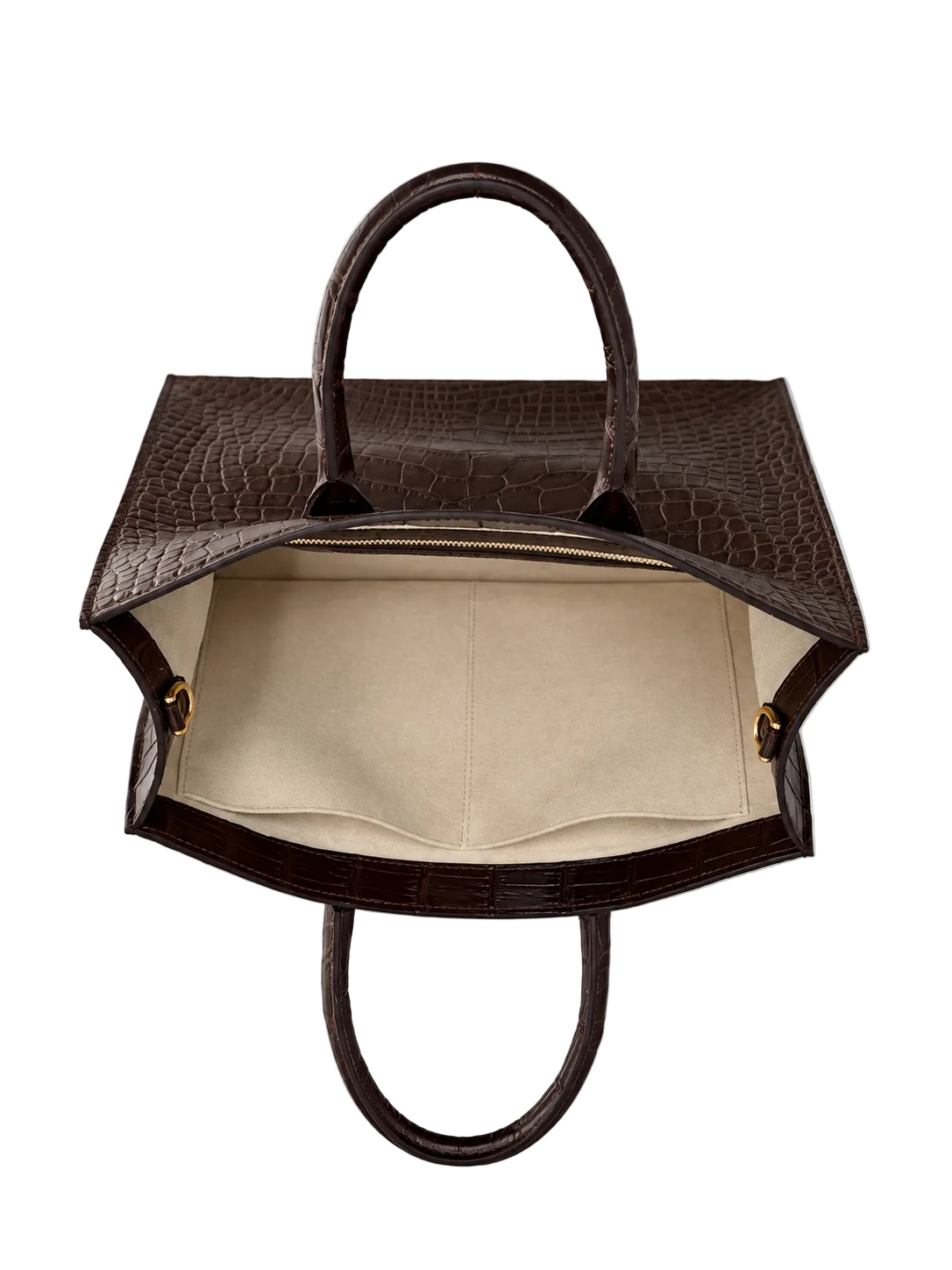 Alligator Market Tote - Chocolate Brown