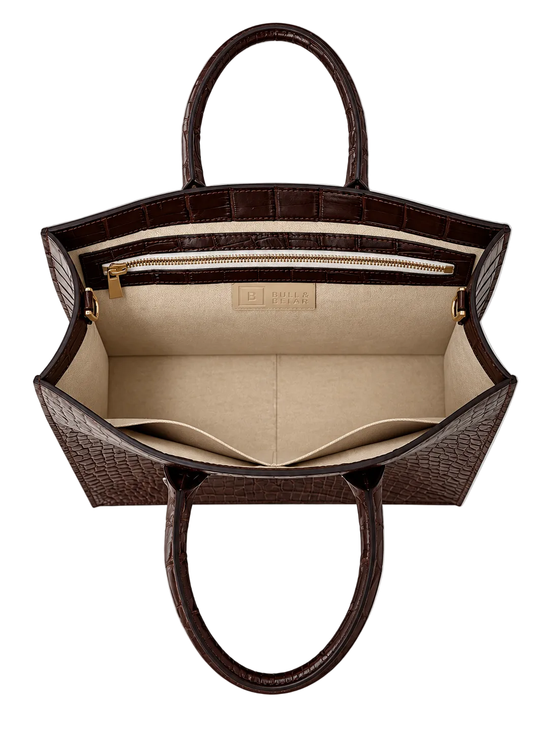 Alligator Market Tote - Chocolate Brown
