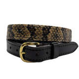 1 1/4” Youth - Cottonmouth Moccasin Belt with Bridle Leather Tips