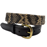 1 1/4” Eastern Rattlesnake Belt with Bridle Leather Tip
