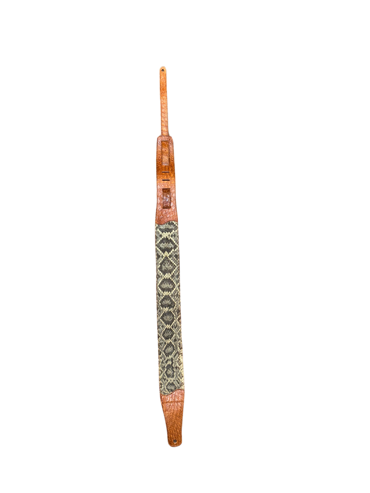 Bull &amp; Briar Eastern Diamondback Rattlesnake with Cognac Alligator Guitar Strap