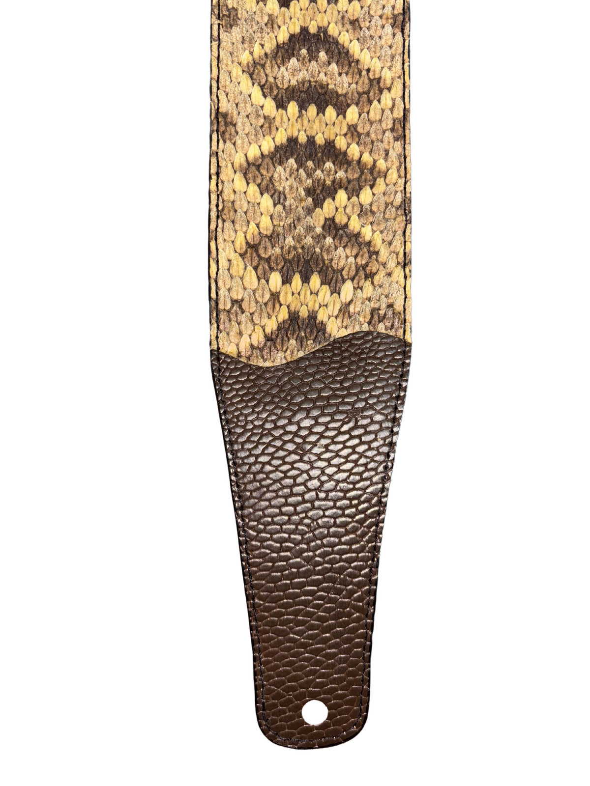Bull &amp; Briar Diamonback Rattlesnake Guitar Strap with Beaver Tail