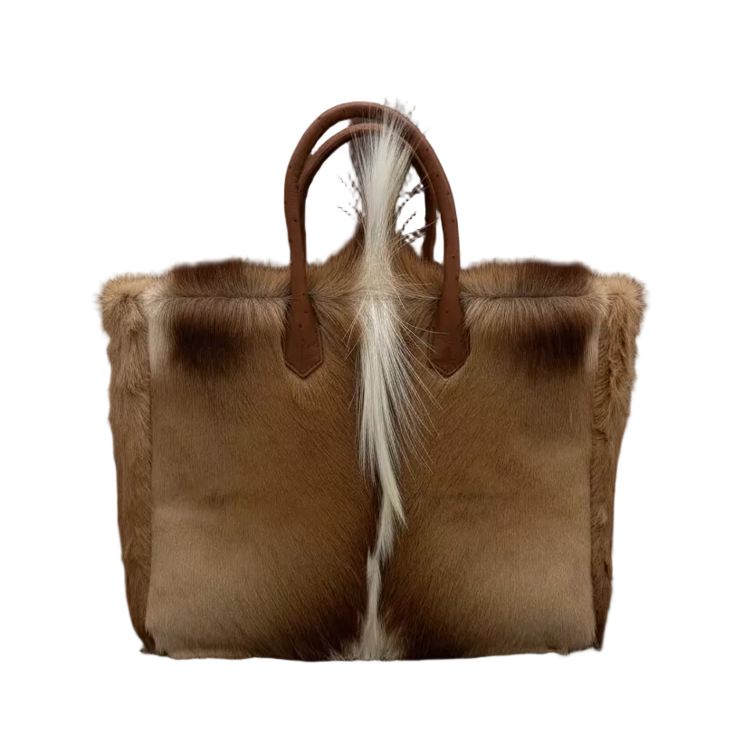 SpringBok Tote with Ostrich Handles