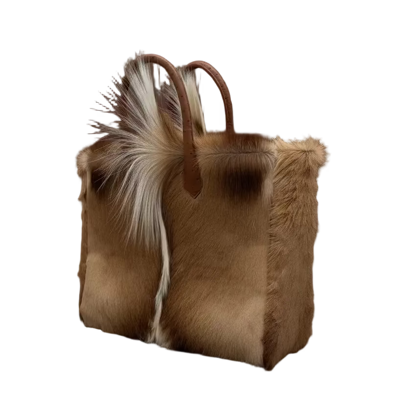 SpringBok Tote with Ostrich Handles
