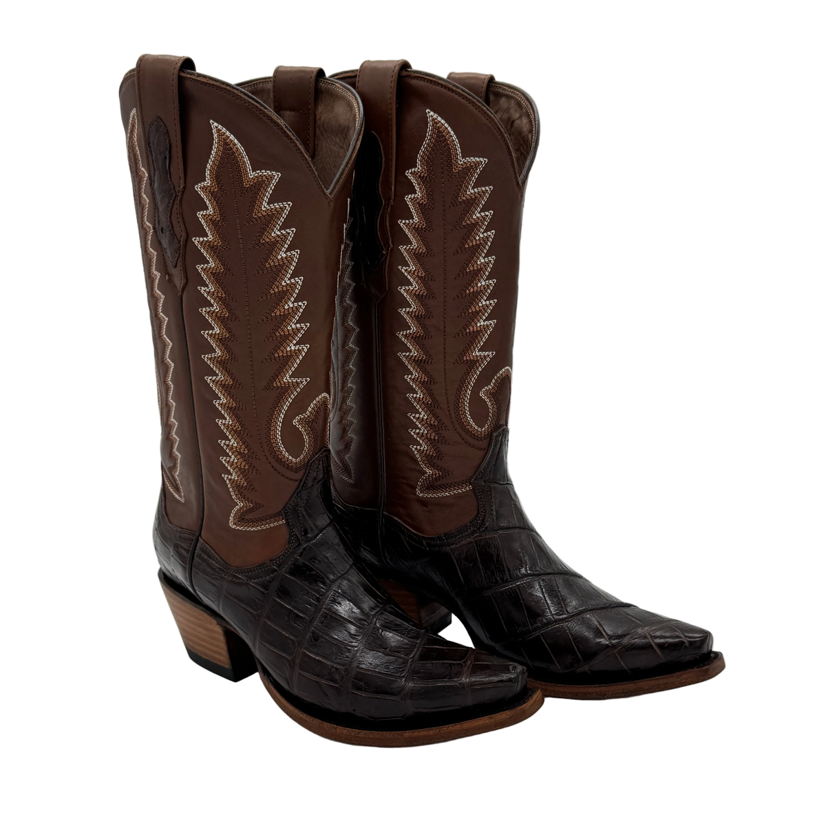 “The Rachel” Brown Alligator Boots