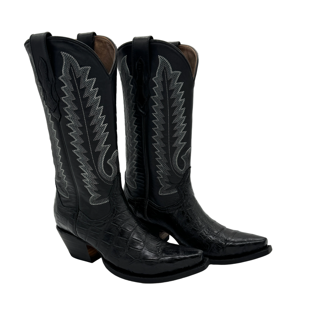 “The Ali” Black Alligator Boots
