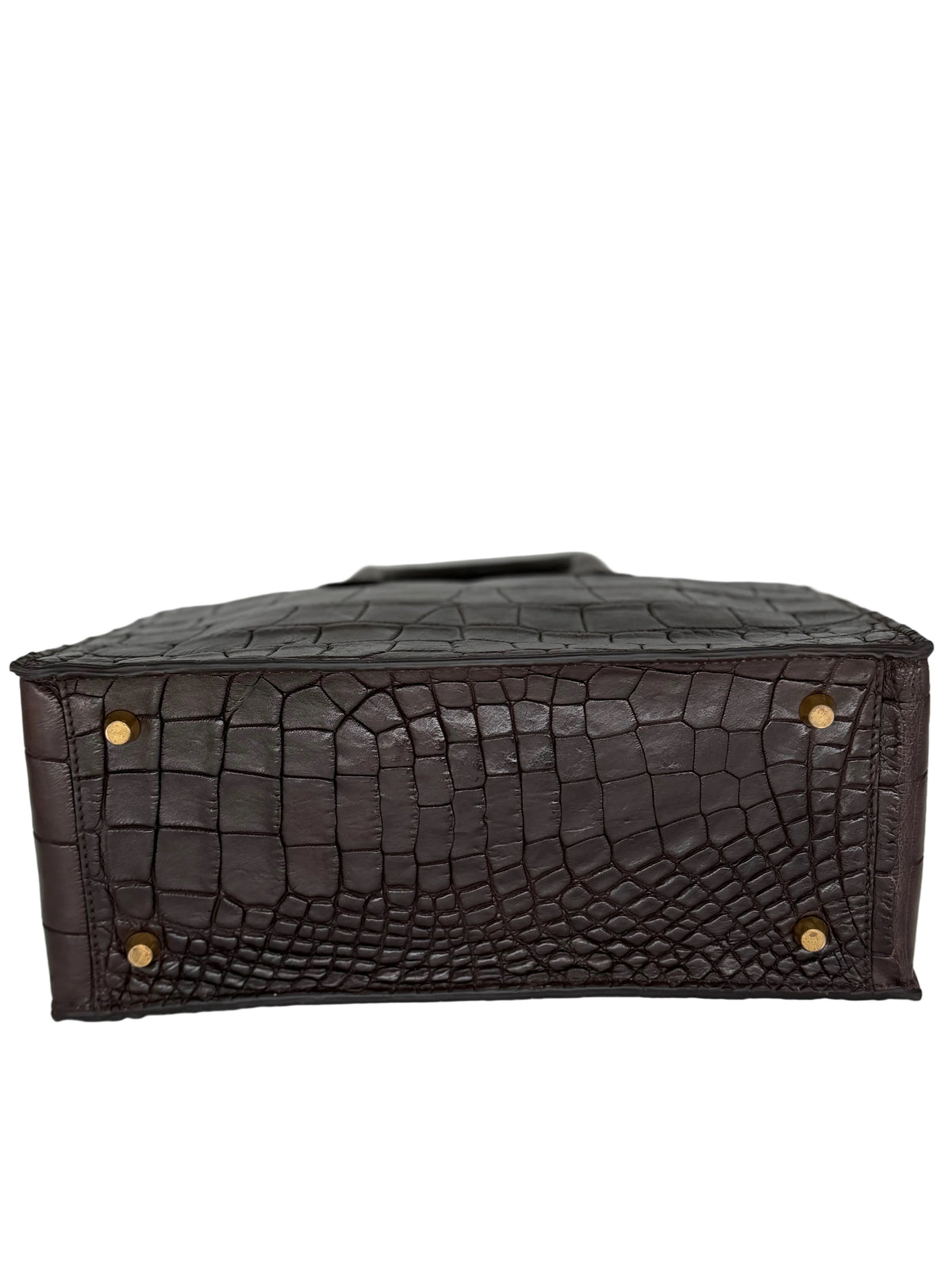 Alligator Market Tote - Dark Brown