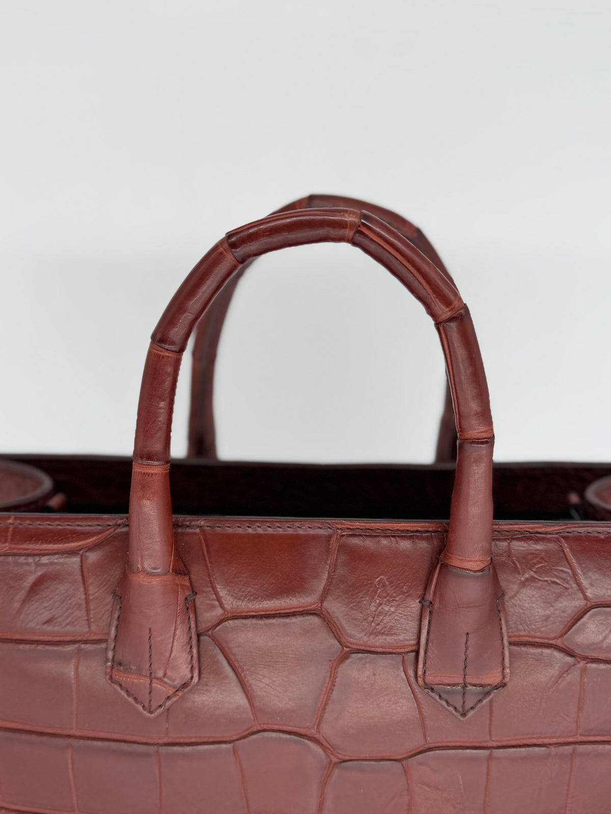 Alligator Market Tote - Burgundy