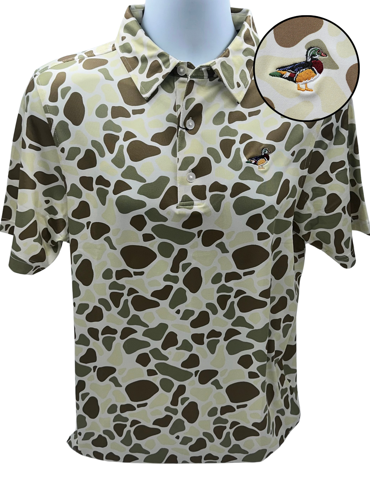 Bull &amp; Briar-Private Label Wrinkle Free Men&#39;s Dawn Camo Polo-Wood Duck