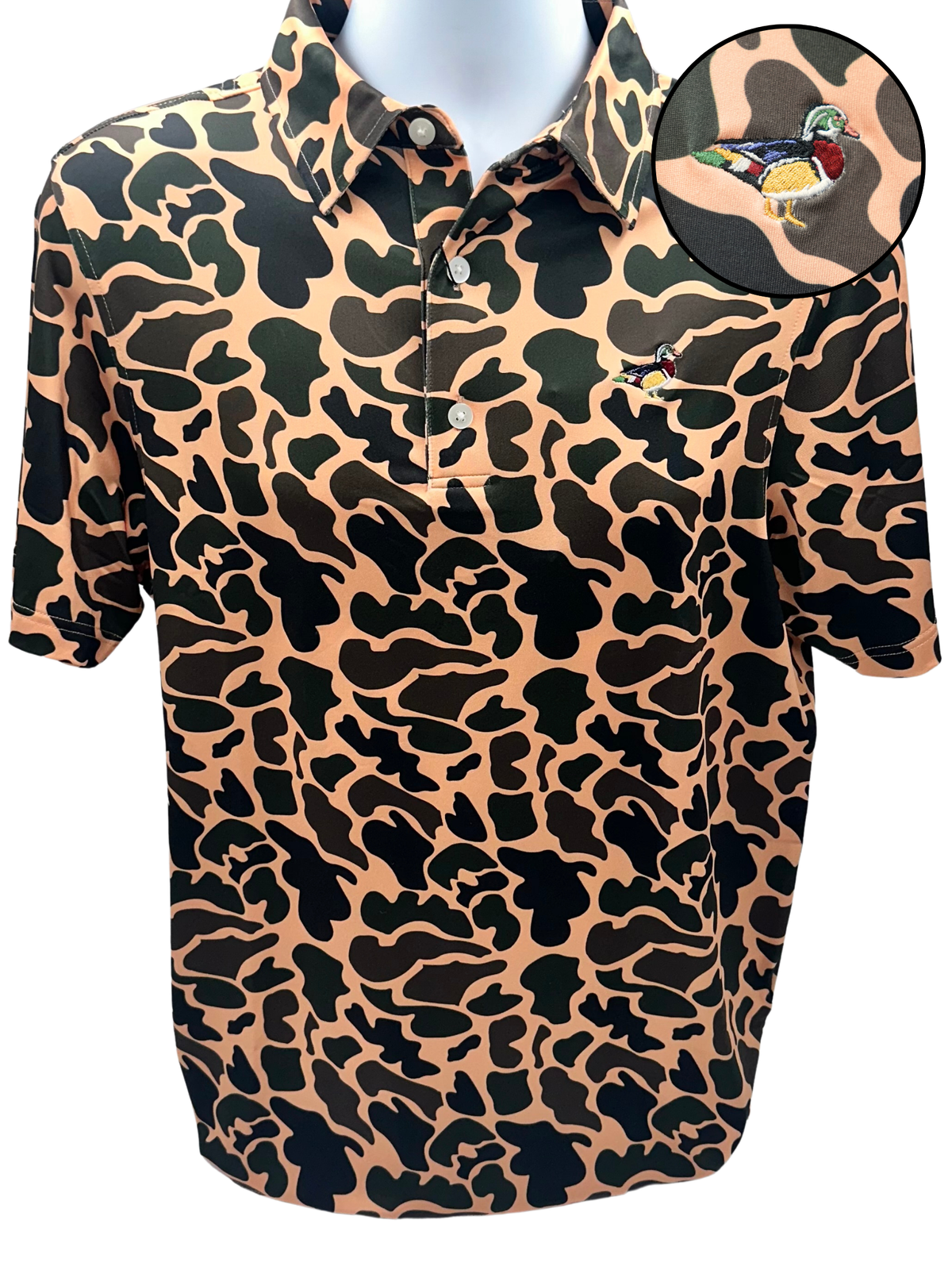 Bull &amp; Briar-Private Label Wrinkle Free Men&#39;s Dusk Camo Polo-Wood Duck