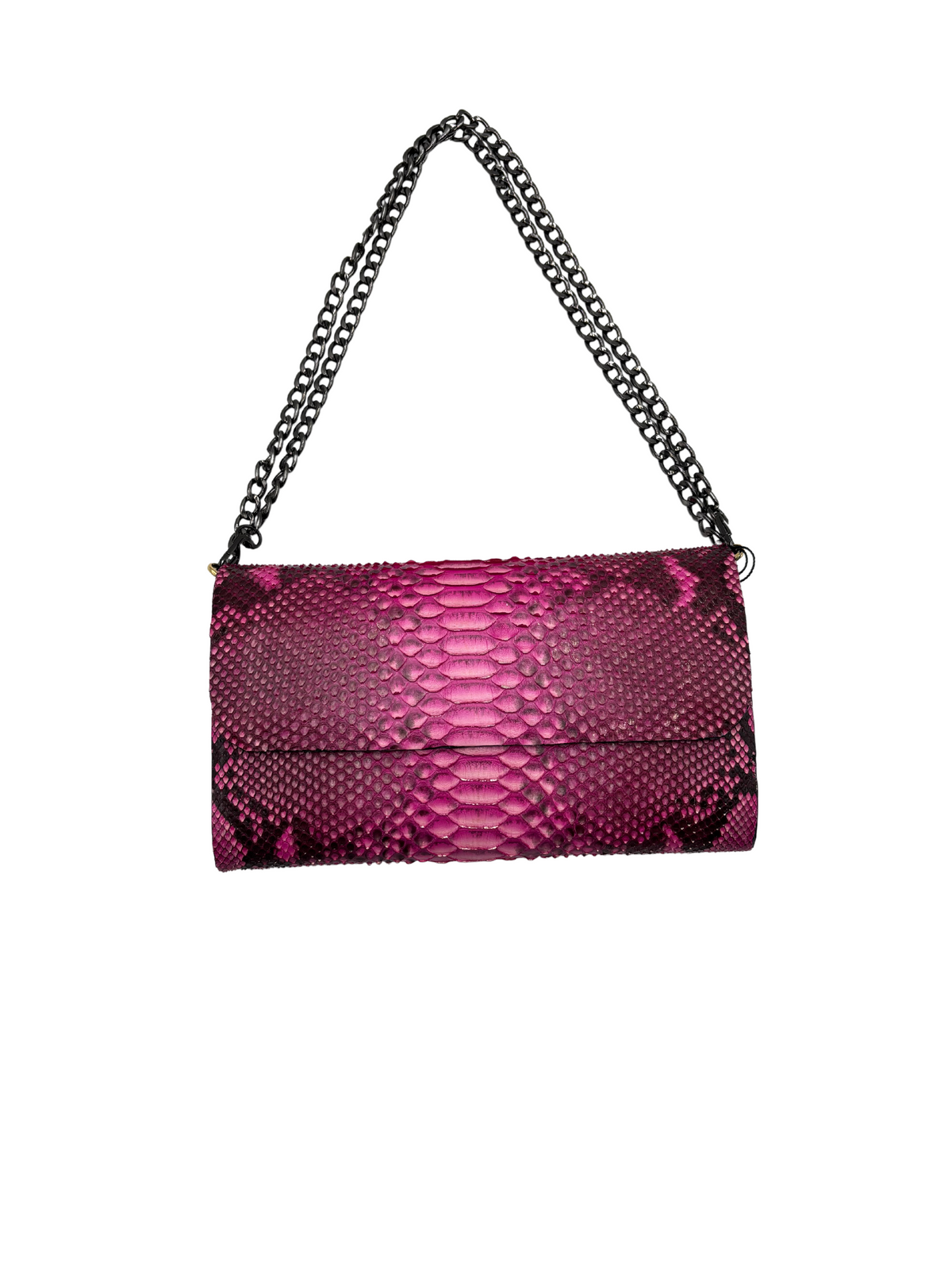 Bull &amp; Briar The &quot;Brianna&quot; Medium Size Chain Clutch in Python