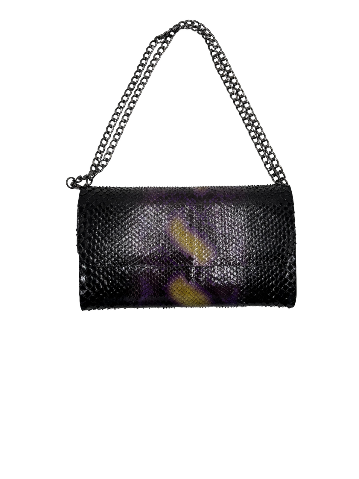 Bull &amp; Briar The &quot;Brianna&quot; Medium Size Chain Clutch in Python
