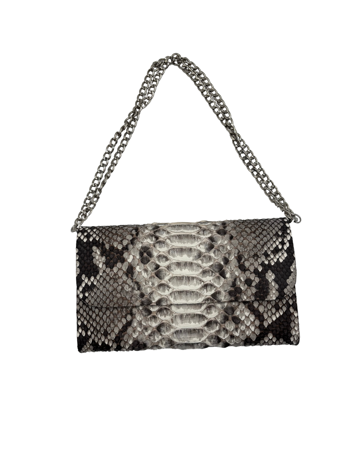 Bull &amp; Briar The &quot;Brianna&quot; Medium Size Chain Clutch in Python