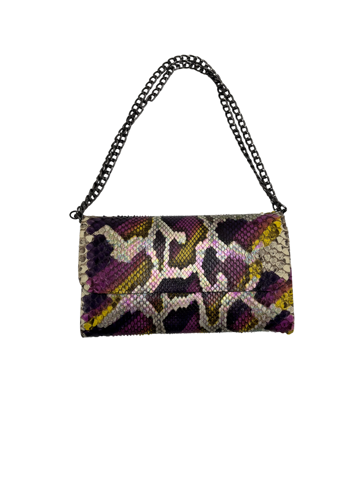 Bull &amp; Briar The &quot;Brianna&quot; Medium Size Chain Clutch in Python