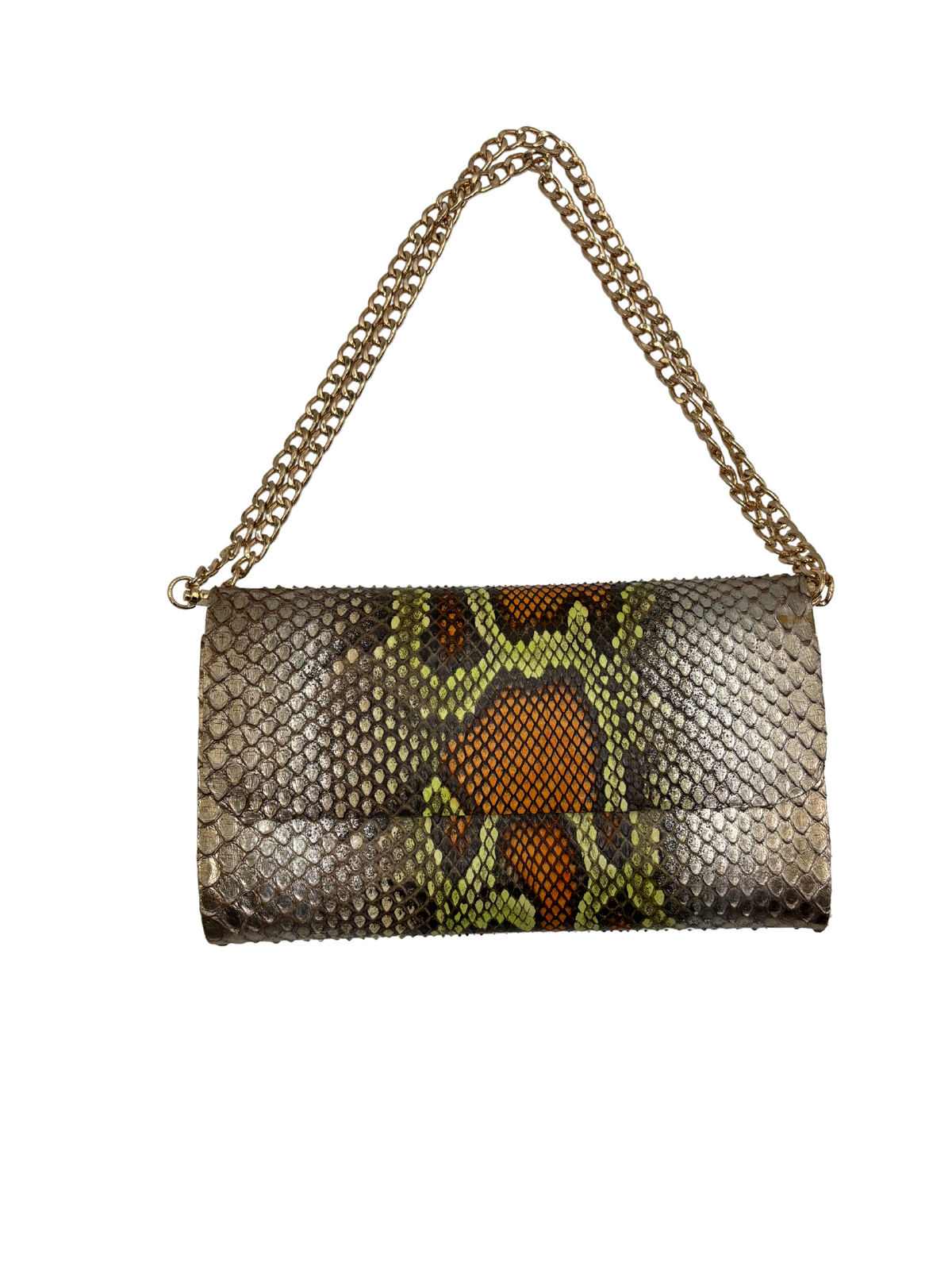 Bull &amp; Briar The &quot;Brianna&quot; Medium Size Chain Clutch in Python