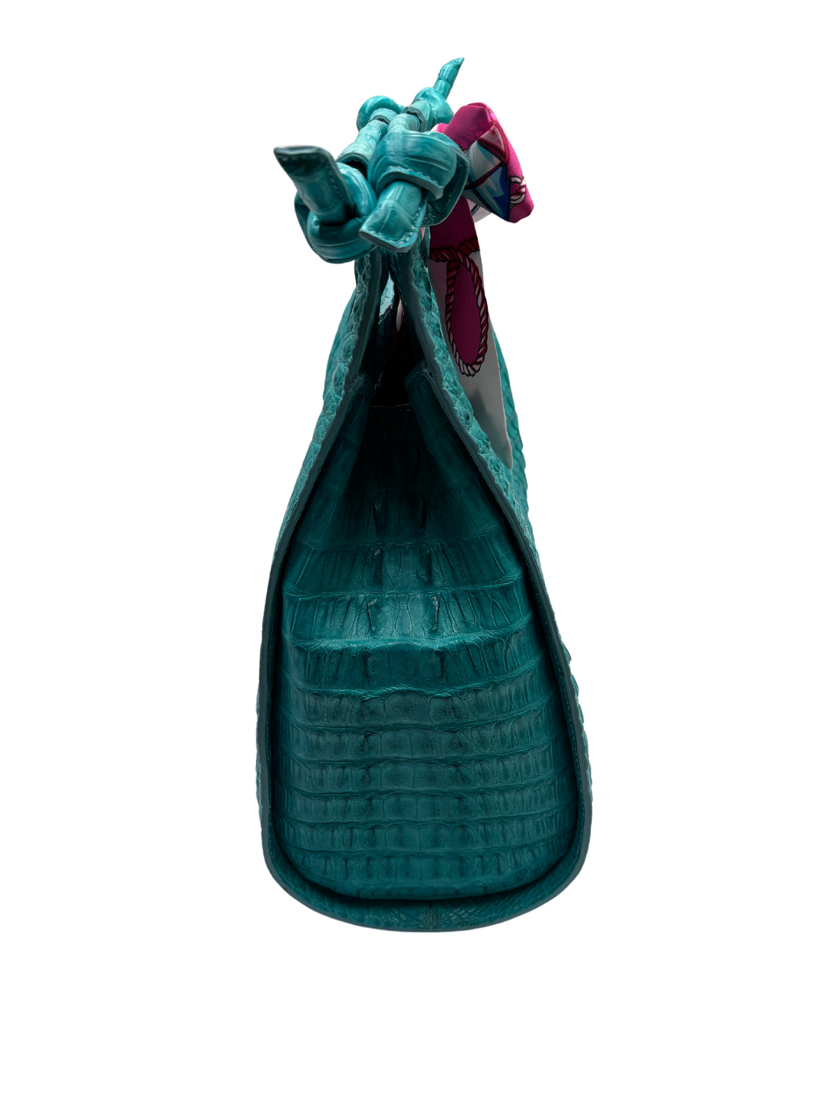 Bull and Briar-The &quot;Adrienne&quot; Handle Knot Bag in Caiman