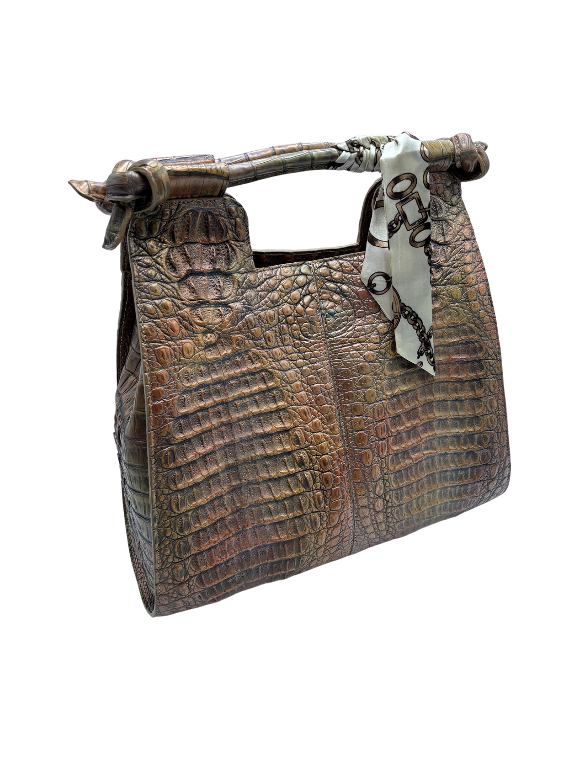 Bull &amp; Briar The &quot;Adrienne&quot; Handle Knot Bag in Caiman