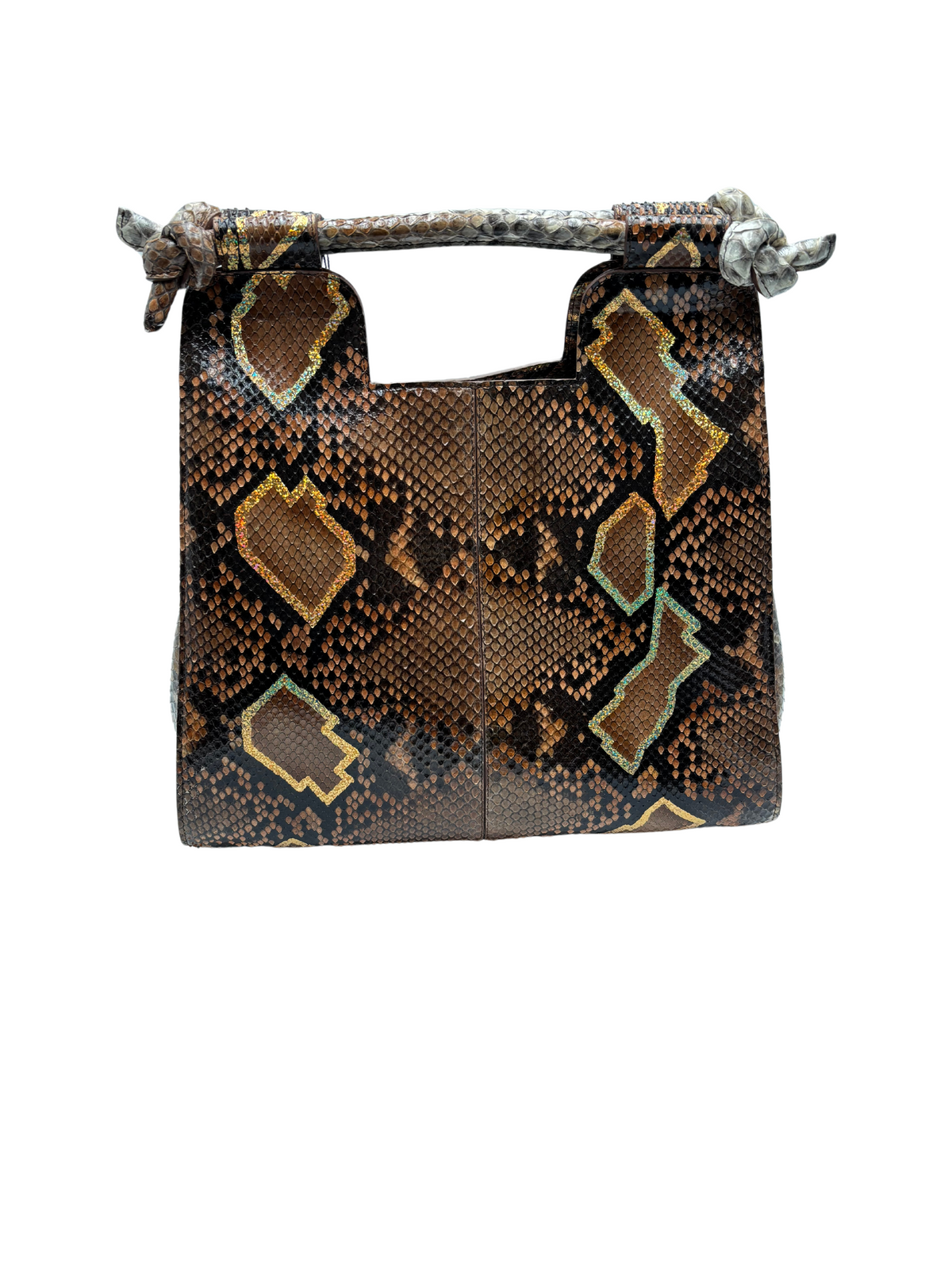 Bull and Briar-The &quot;Adrienne&quot; Handle Knot Bag in Python