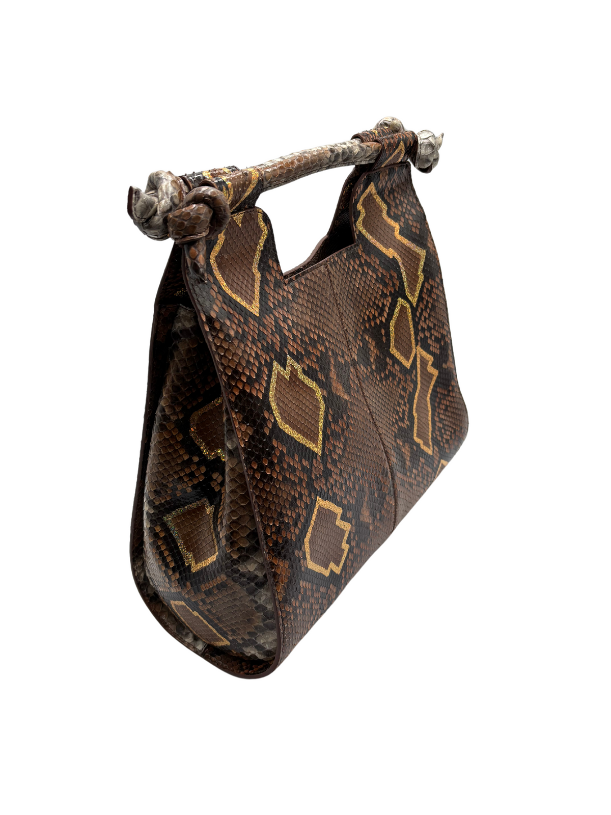 Bull and Briar-The &quot;Adrienne&quot; Handle Knot Bag in Python