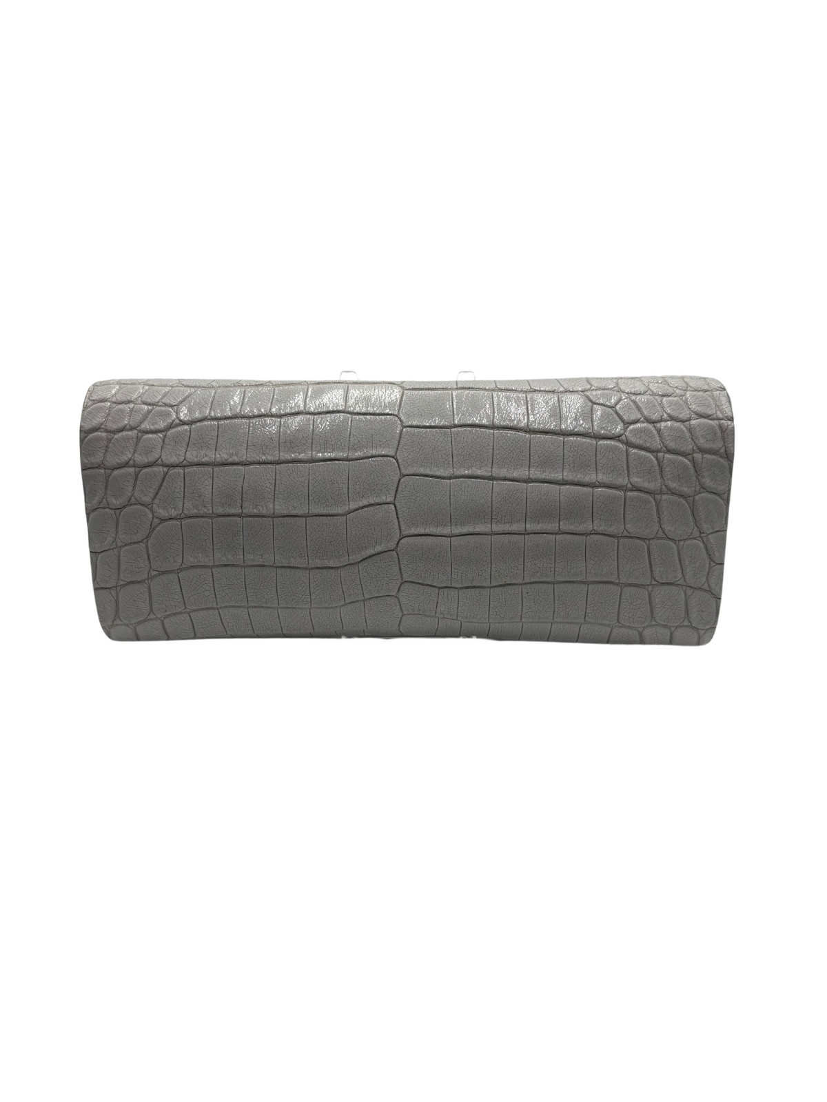 Bull and Briar The &quot;Stacey&quot; Genuine Alligator Clutch in White