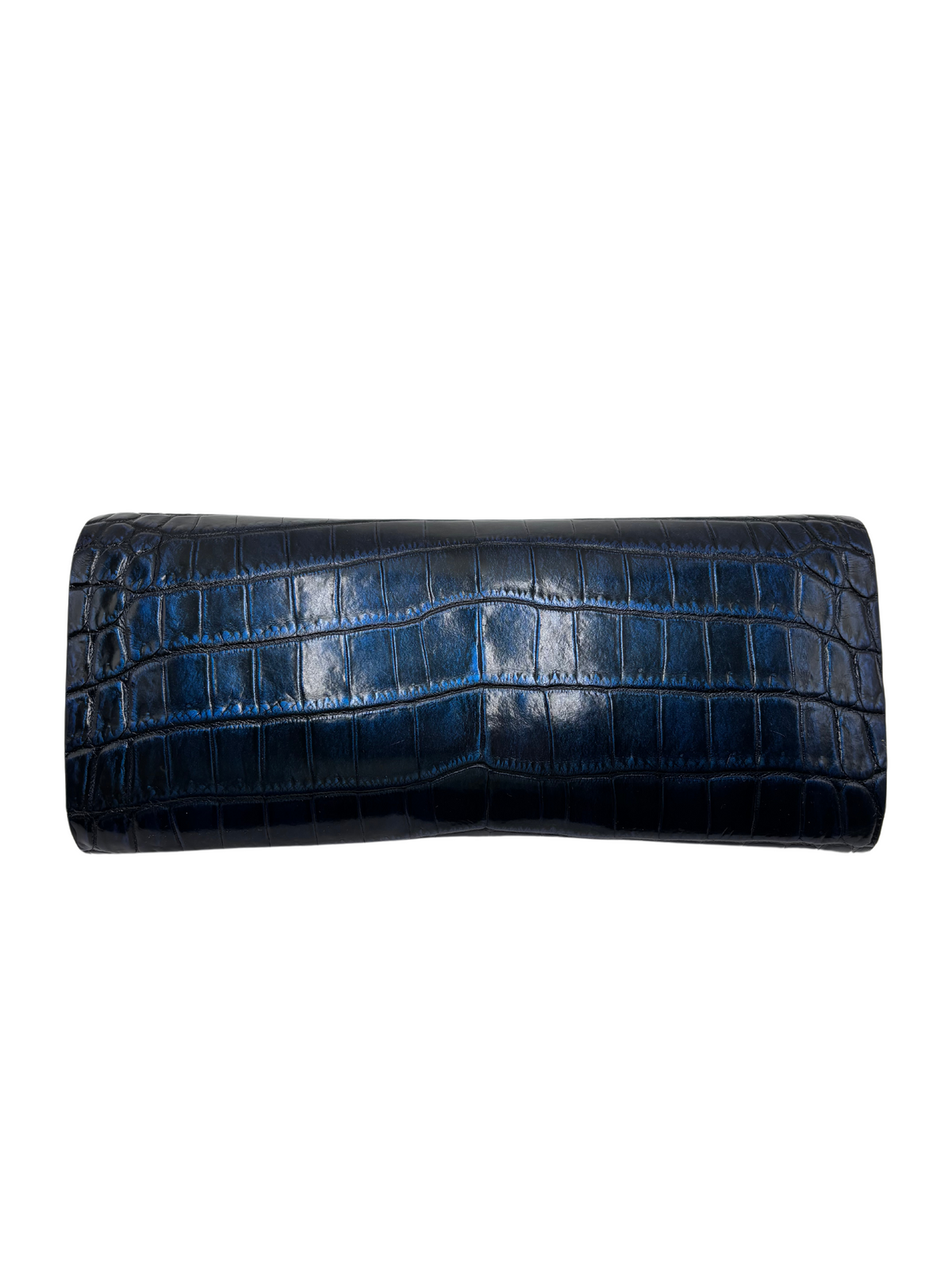 Bull &amp; Briar The &quot;Stacey&quot; Genuine Alligator Clutch in Gloss Navy