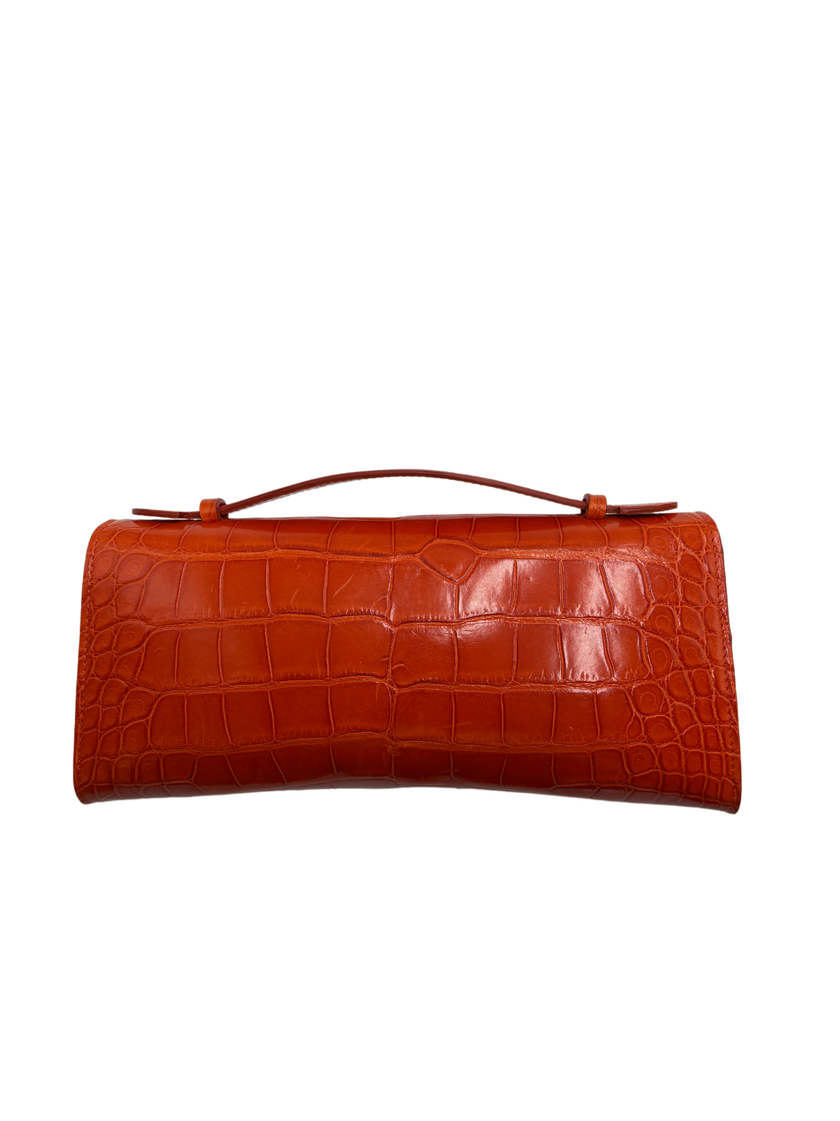 Bull &amp; Briar-The &quot;Rebecca&quot; Alligator Handle Clutch in Orange
