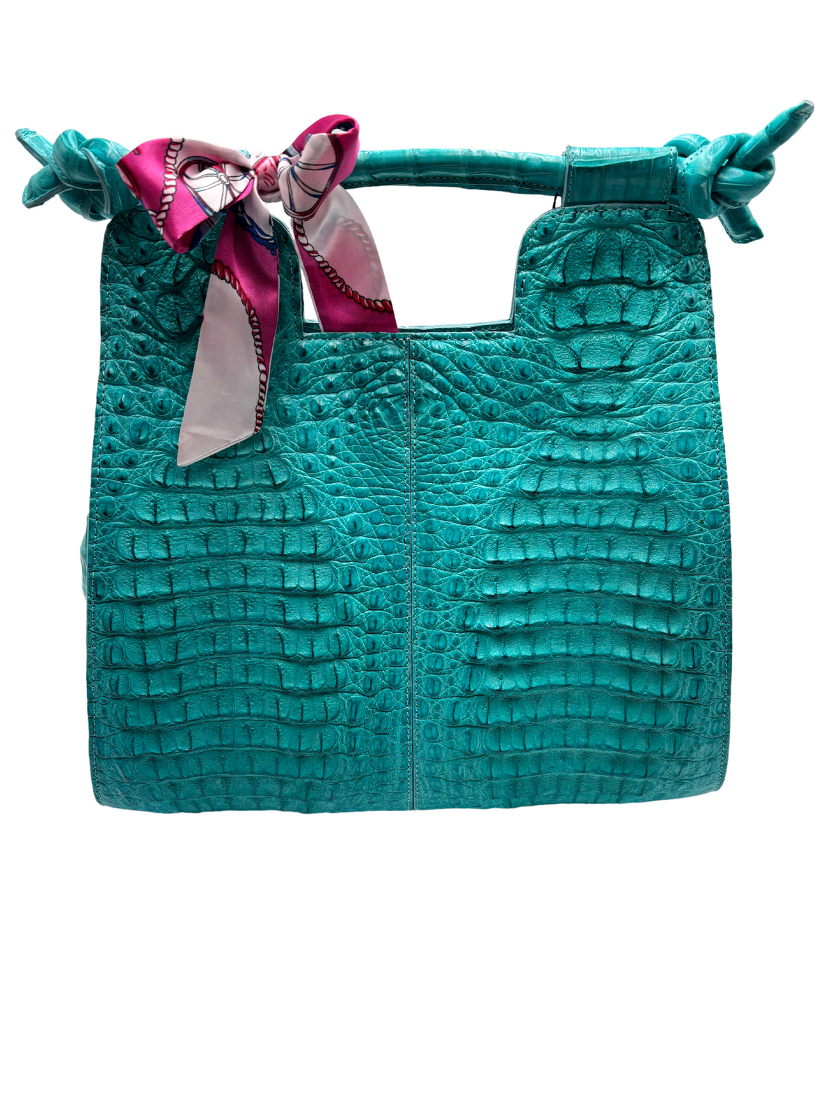 Bull and Briar-The &quot;Adrienne&quot; Handle Knot Bag in Caiman