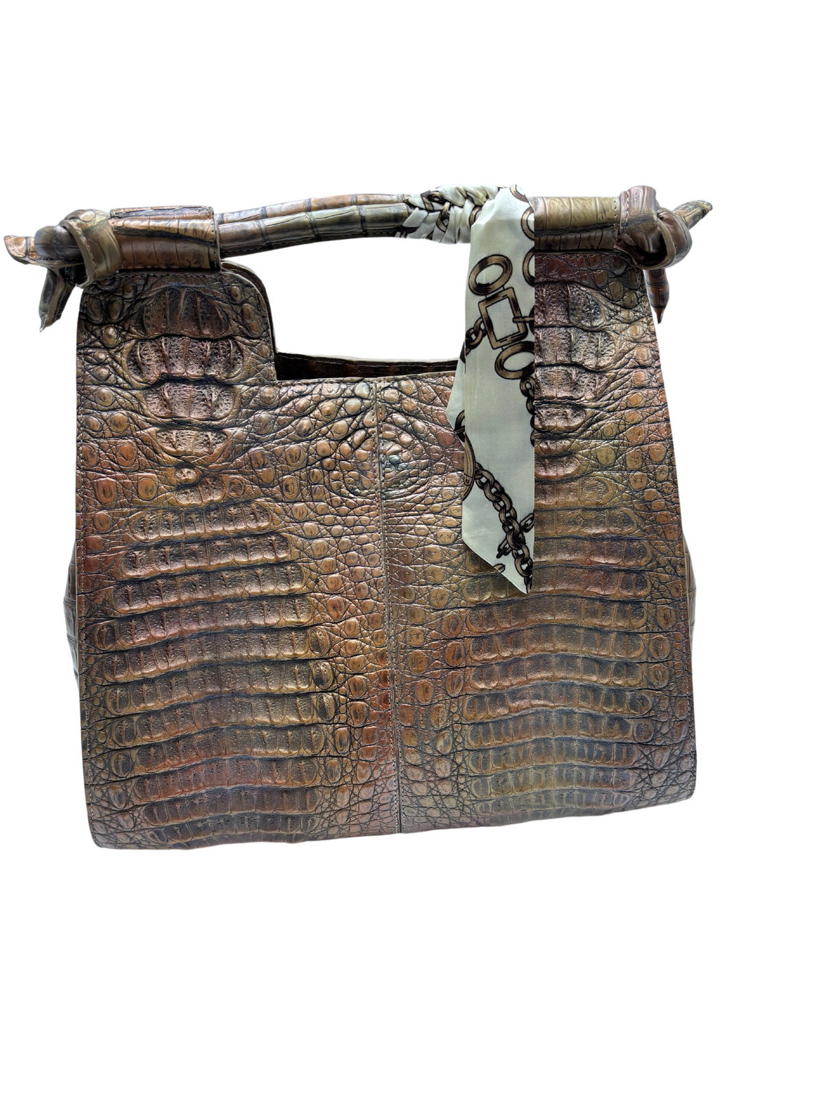 Bull &amp; Briar The &quot;Adrienne&quot; Handle Knot Bag in Caiman