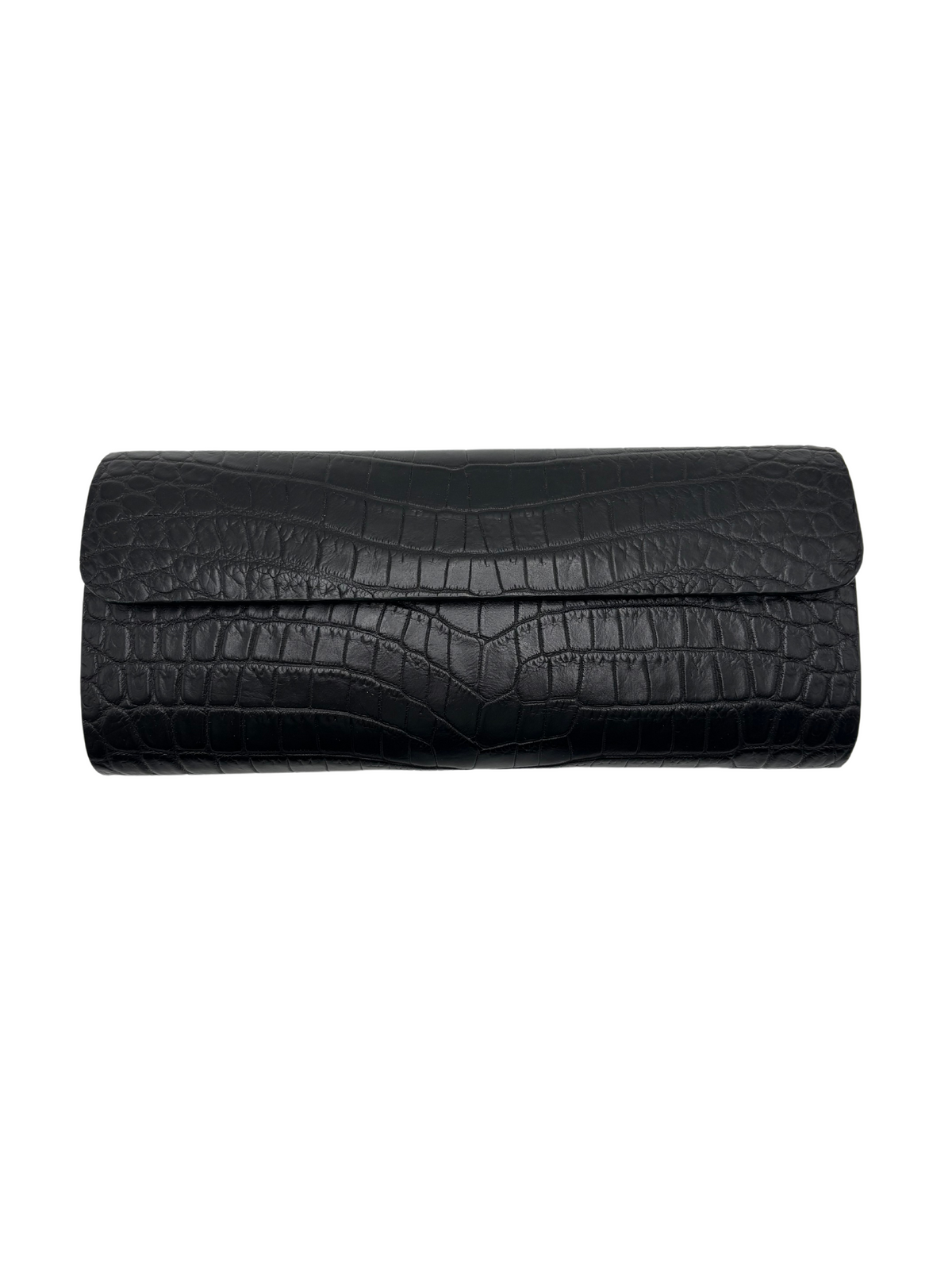 Bull &amp; Briar The &quot;Stacey&quot; Genuine Alligator Clutch in Dark Brown