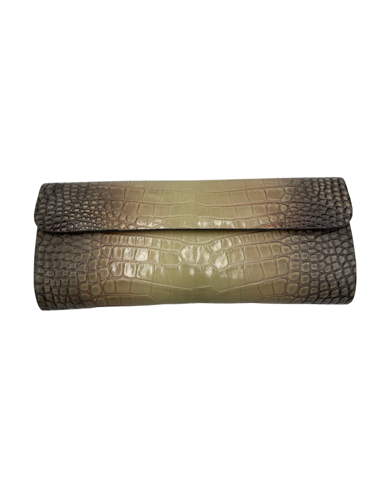 Bull &amp; Briar The &quot;Stacey&quot; Genuine Alligator Clutch in Bone