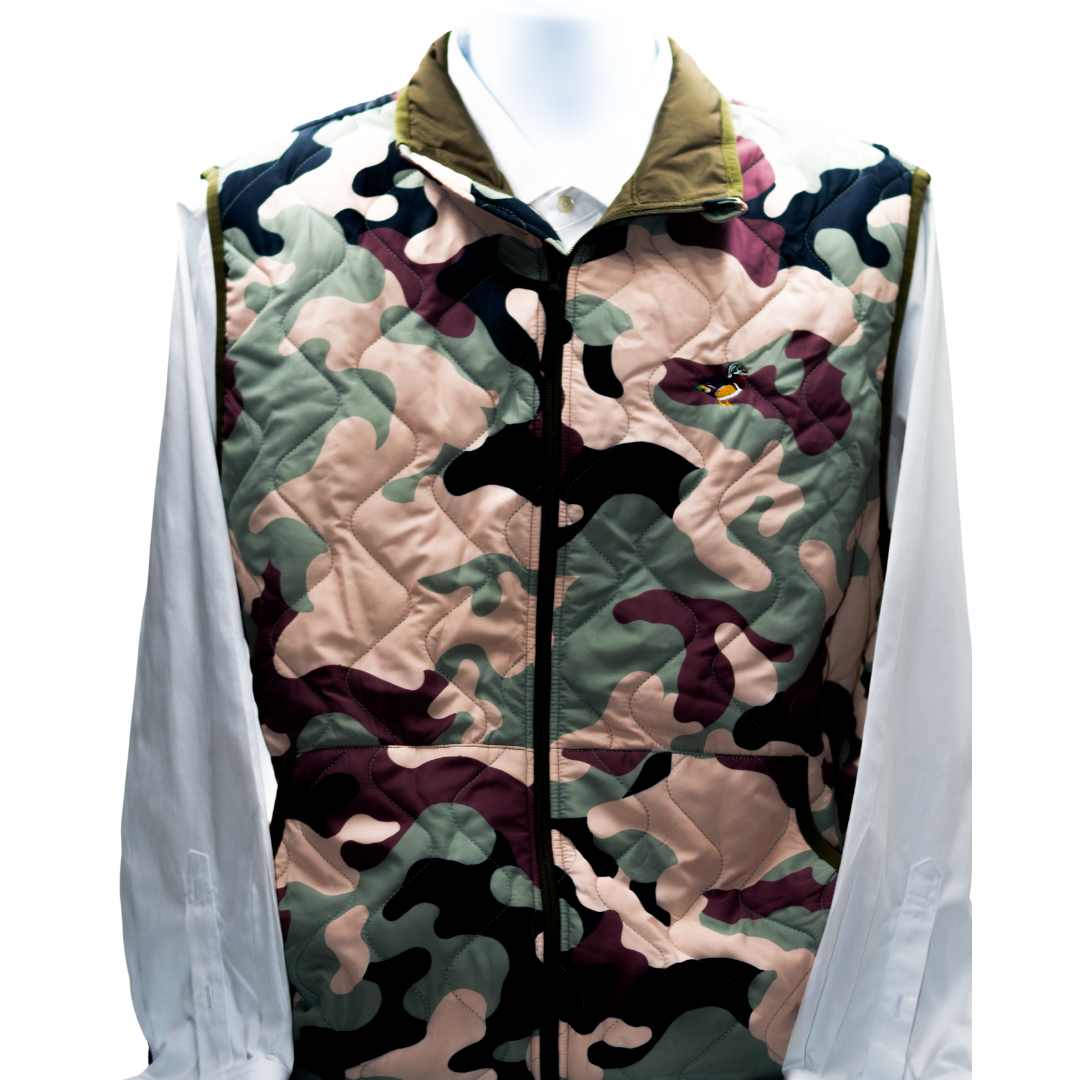 Bull and Briar Private Label Retro Camo Vest (wood duck logo)