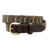 1 1/2” Western Diamondback Rattlesnake Belt with Bridle Leather Tips
