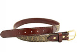 1 1/4” Rattlesnake Belt with Burgundy Brown Bridle Leather Tips