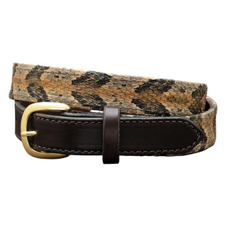 *Best Seller* 1 1/4” Canebrake Timber Rattlesnake Belt with Bridle Leather Tips