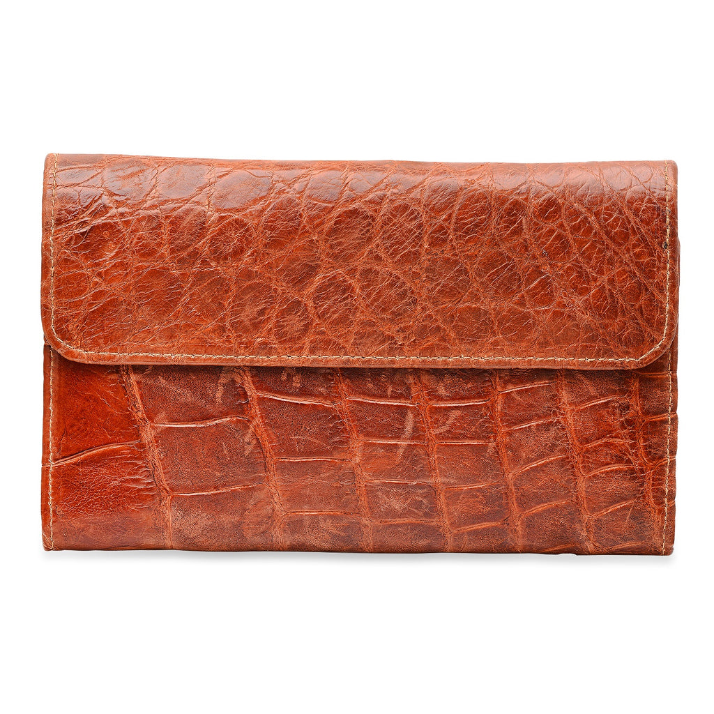 Women's Long Alligator Leather Purse Wallet