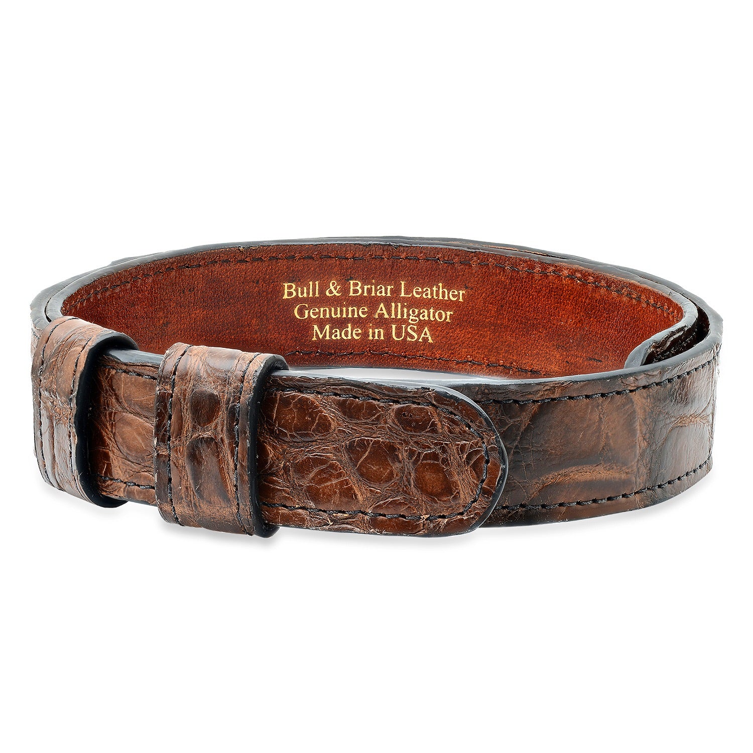 Bull & Briar 1" Genuine Dark Brown Alligator Hat Band
