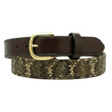 1 1/4” Western Diamondback Rattlesnake Youth Belt with Leather Tips