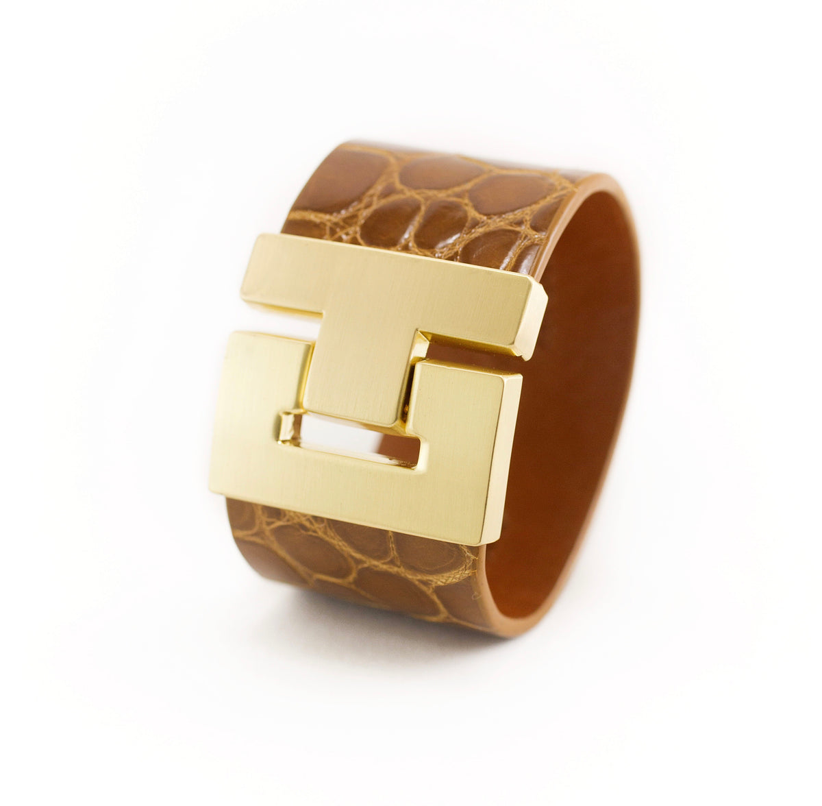 Genuine Cognac Alligator Bracelet