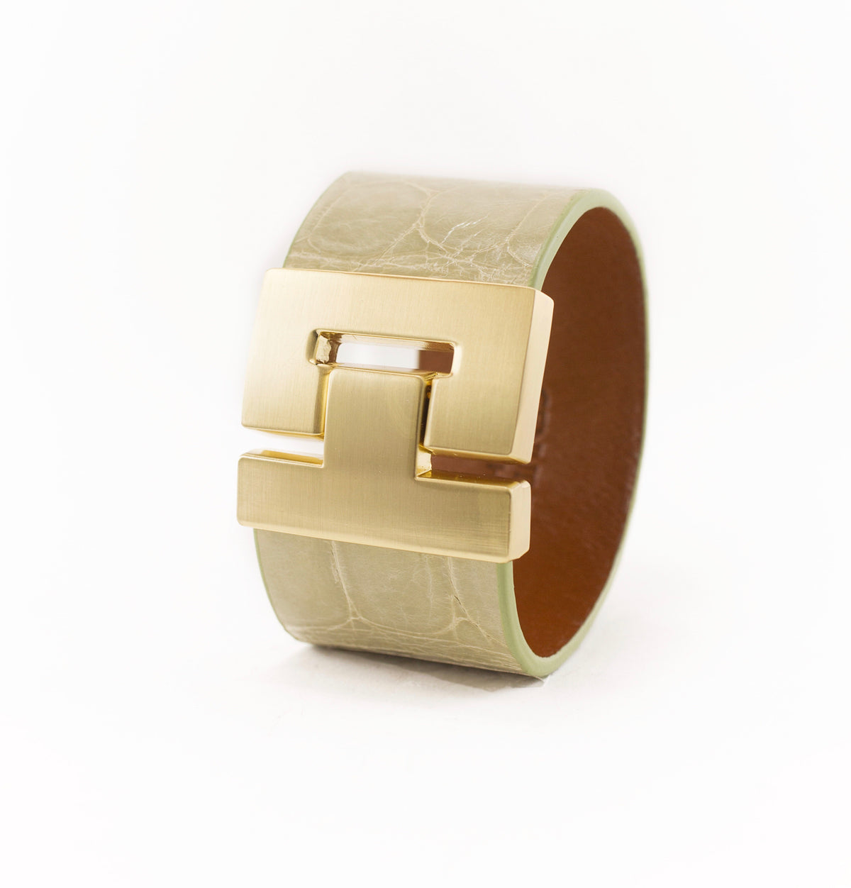 Light Brown Genuine Alligator Bracelet