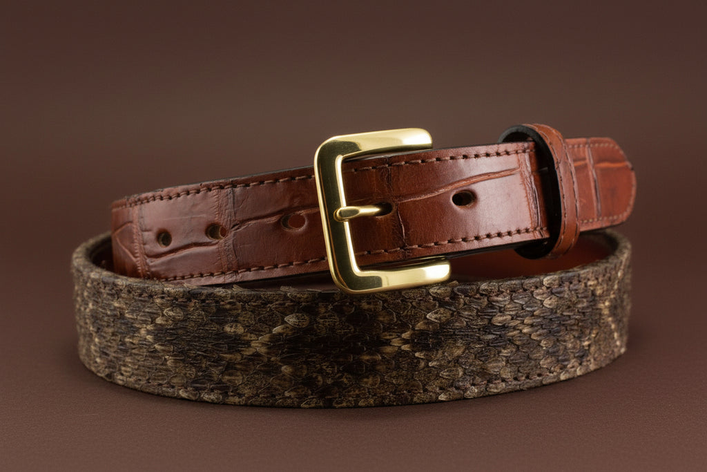 Bull & Briar-1" 1/4 Western Diamondback w/ Cognac Genuine Alligator